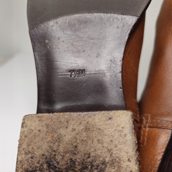 Tory Burch Junction Brown Pebbled Leather Tall Riding Boots Size 7.5M - Picture 9 of 16